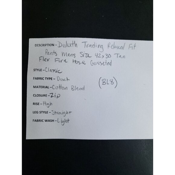 Duluth Trading Mens Size 42x30 Relaxed Fit Flex Fire Hose Pants Tan Cotton Blend - Picture 9 of 10